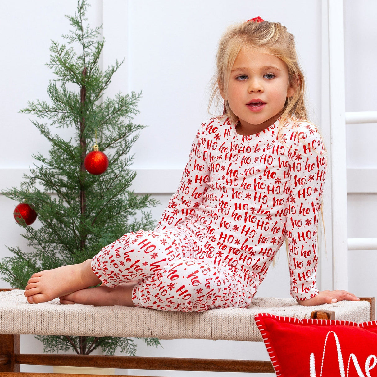 Christmas Bamboo Kids' Pajama Set Ho-Ho-Ho - HoneyBug 