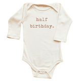 Half Birthday Organic Bodysuit Long Sleeve