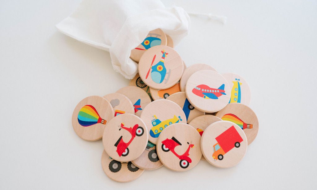 Transportation Matching Tiles - HoneyBug 