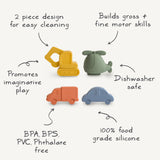 Vehicles Mold Free Bath Play Set - 4 Pack - HoneyBug 