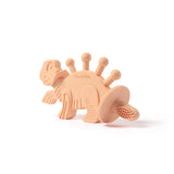 Dibly - Pink - Baltic Amber & Natural Rubber Dinosaur Teether with Toothbrush Tail- - HoneyBug 