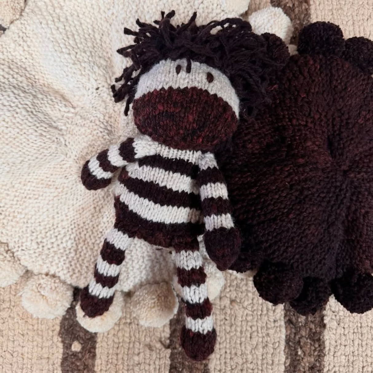 Wool Knit Buddy  | Zachary the Zebra - HoneyBug 