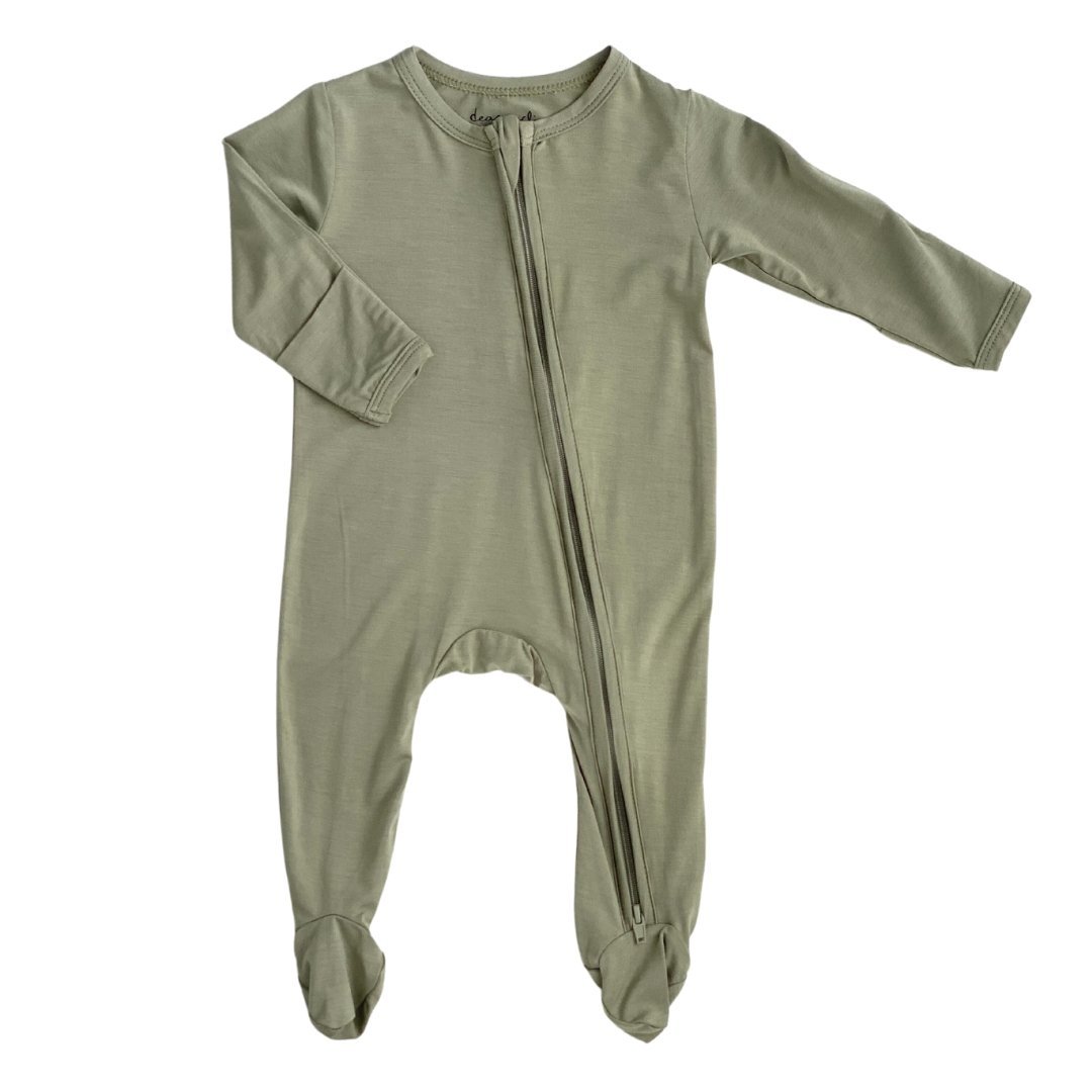 Zippered Footie - Apricot - HoneyBug 
