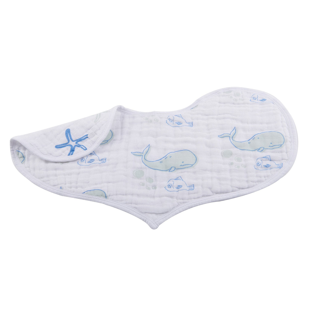 Ocean Cotton Heart Bib 2PK - HoneyBug 