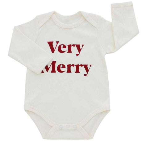 Very Merry Holiday Long Sleeve Baby Onesie - HoneyBug 