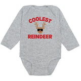 Coolest Reindeer Bodysuit - Gray - HoneyBug 