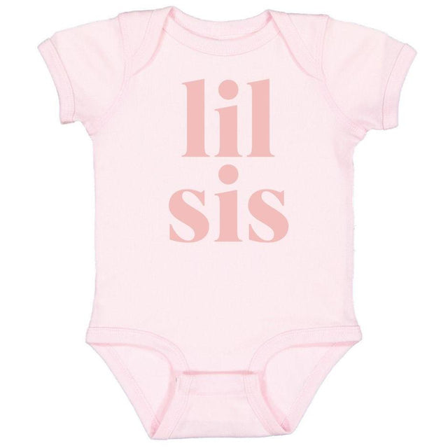 Lil Sis Short Sleeve Bodysuit - Ballet Pink - HoneyBug 