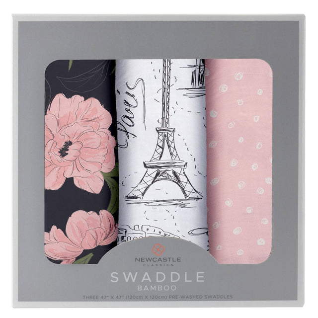 London, Paris, New York Swaddle 3 Pack - HoneyBug 