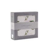 Dino Days Cotton Muslin Crib Sheet - HoneyBug 