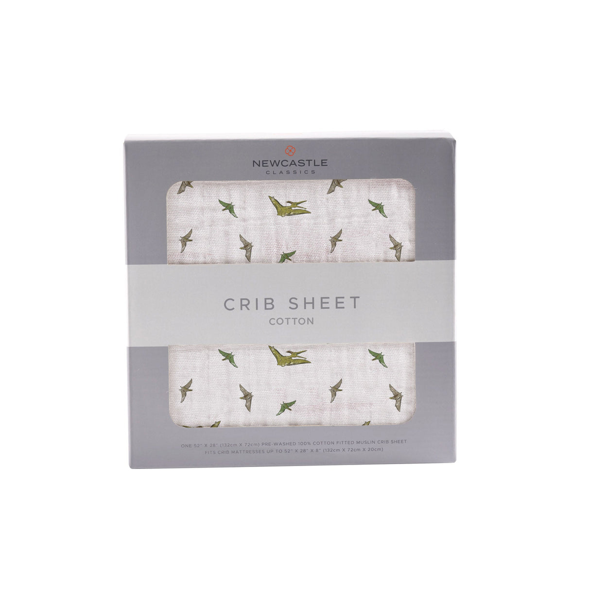 Pteranodon Cotton Muslin Crib Sheet - HoneyBug 