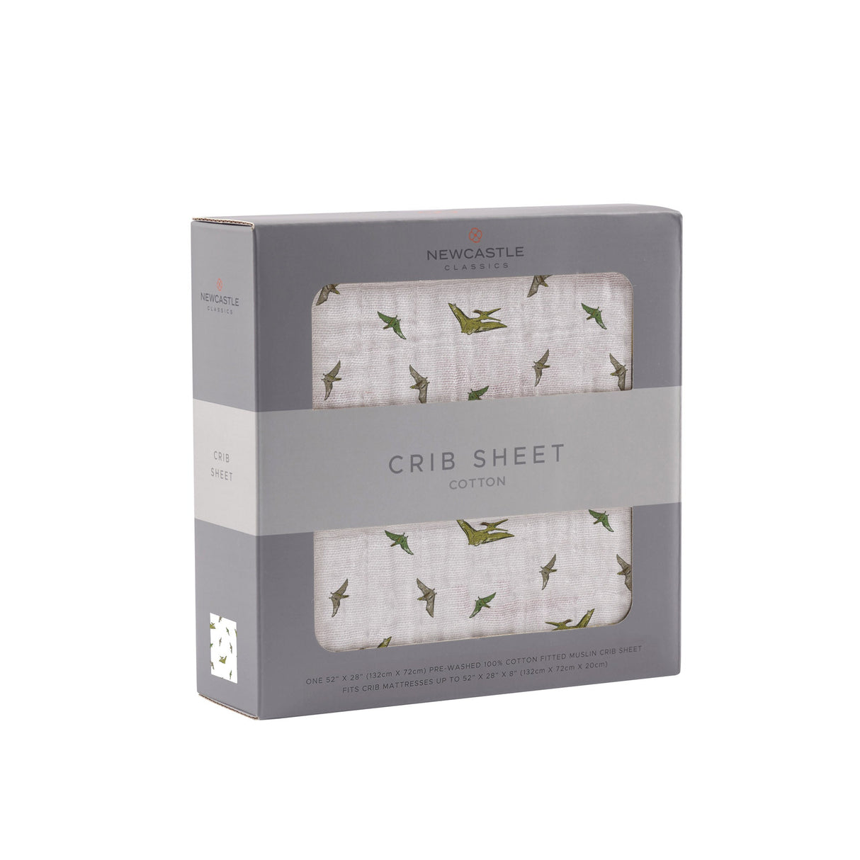 Pteranodon Cotton Muslin Crib Sheet - HoneyBug 