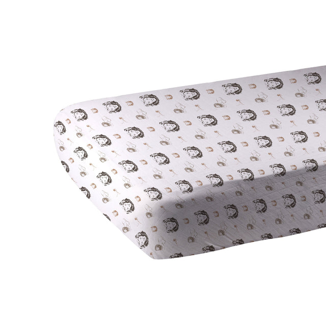 Hear Me Roar Lion Bamboo Muslin Crib Sheet - HoneyBug 