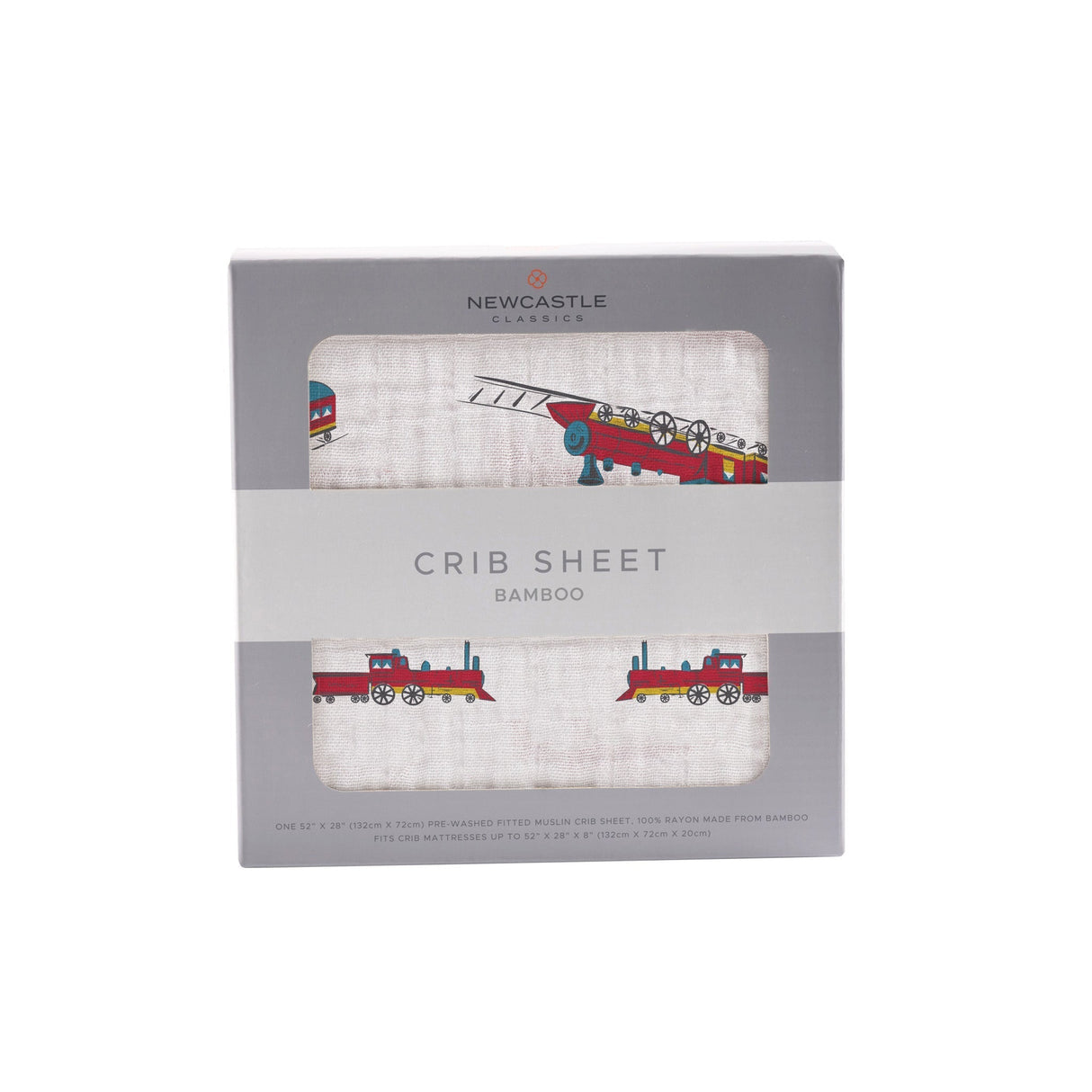 Vintage Steam Train Bamboo Crib Sheet - HoneyBug 