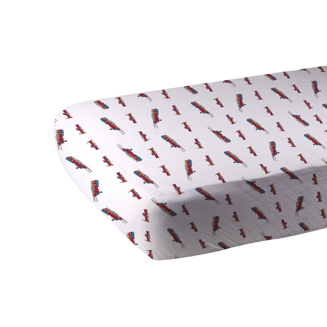 Vintage Steam Train Bamboo Crib Sheet - HoneyBug 