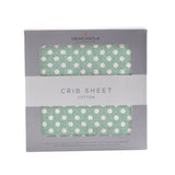 Jade Polka Dot Cotton Muslin Crib Sheet - HoneyBug 