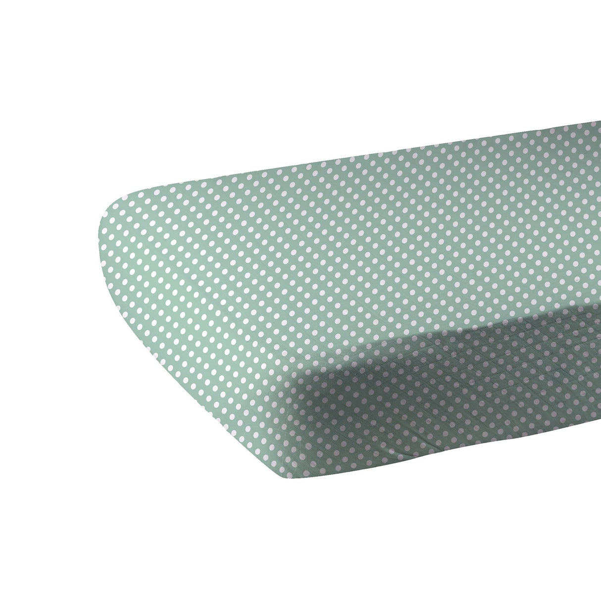 Jade Polka Dot Cotton Muslin Crib Sheet - HoneyBug 