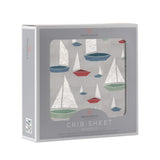 Marina Sailboats Bamboo Muslin Crib Sheet - HoneyBug 