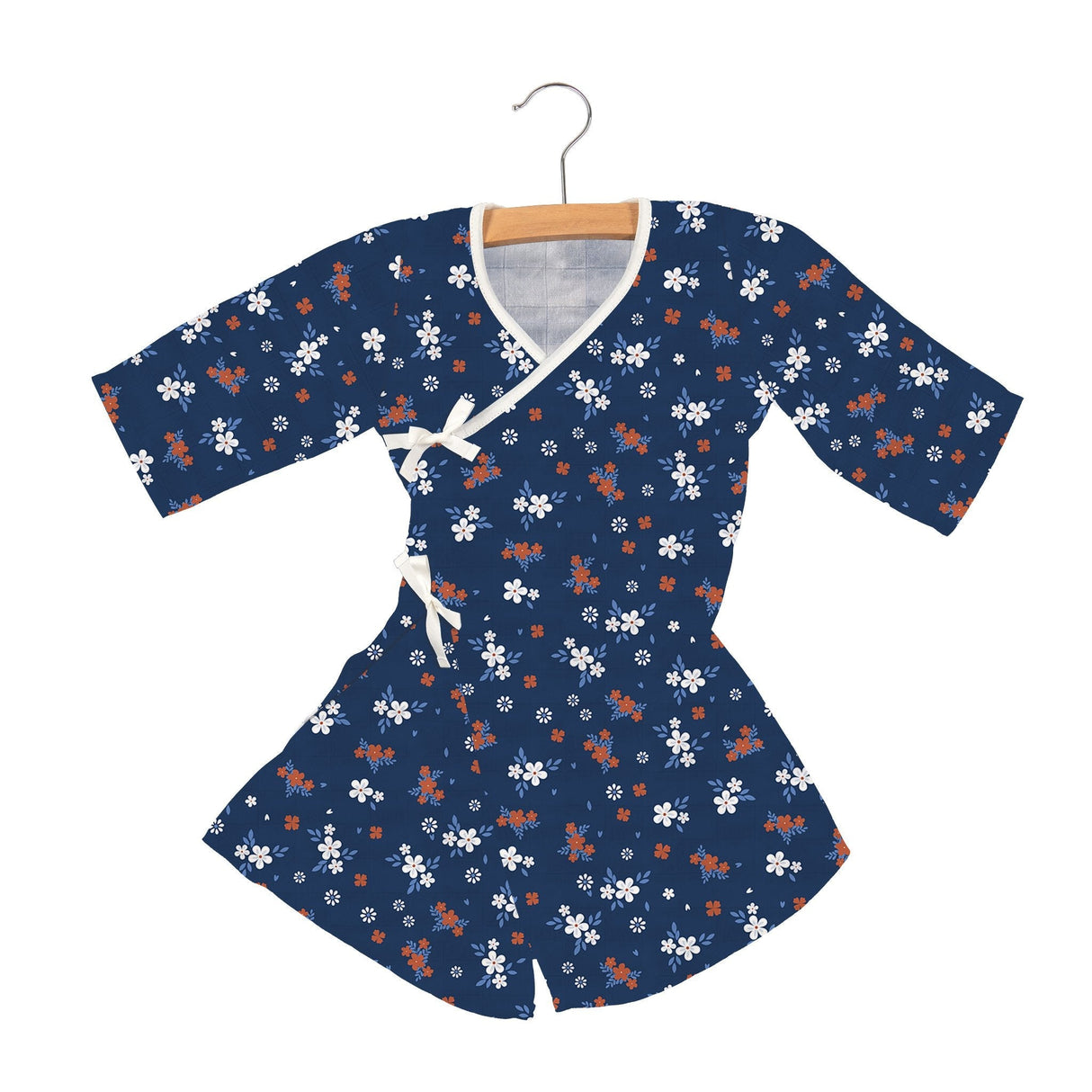 Serenity Floral Bamboo Newcastle Mini Wrap Dress - HoneyBug 