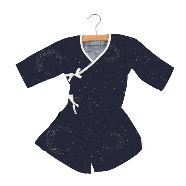 Midnight Moon Bamboo Newcastle Mini Wrap Dress - HoneyBug 