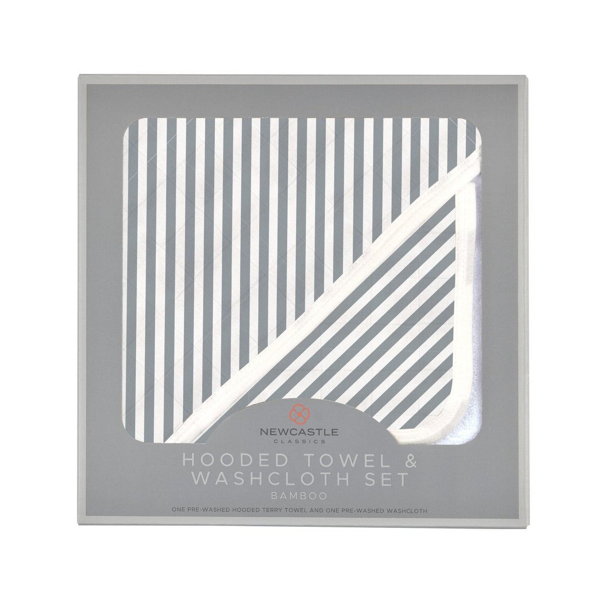 Finley Stripe Bamboo Hooded Towel and Washcloth Set - HoneyBug 