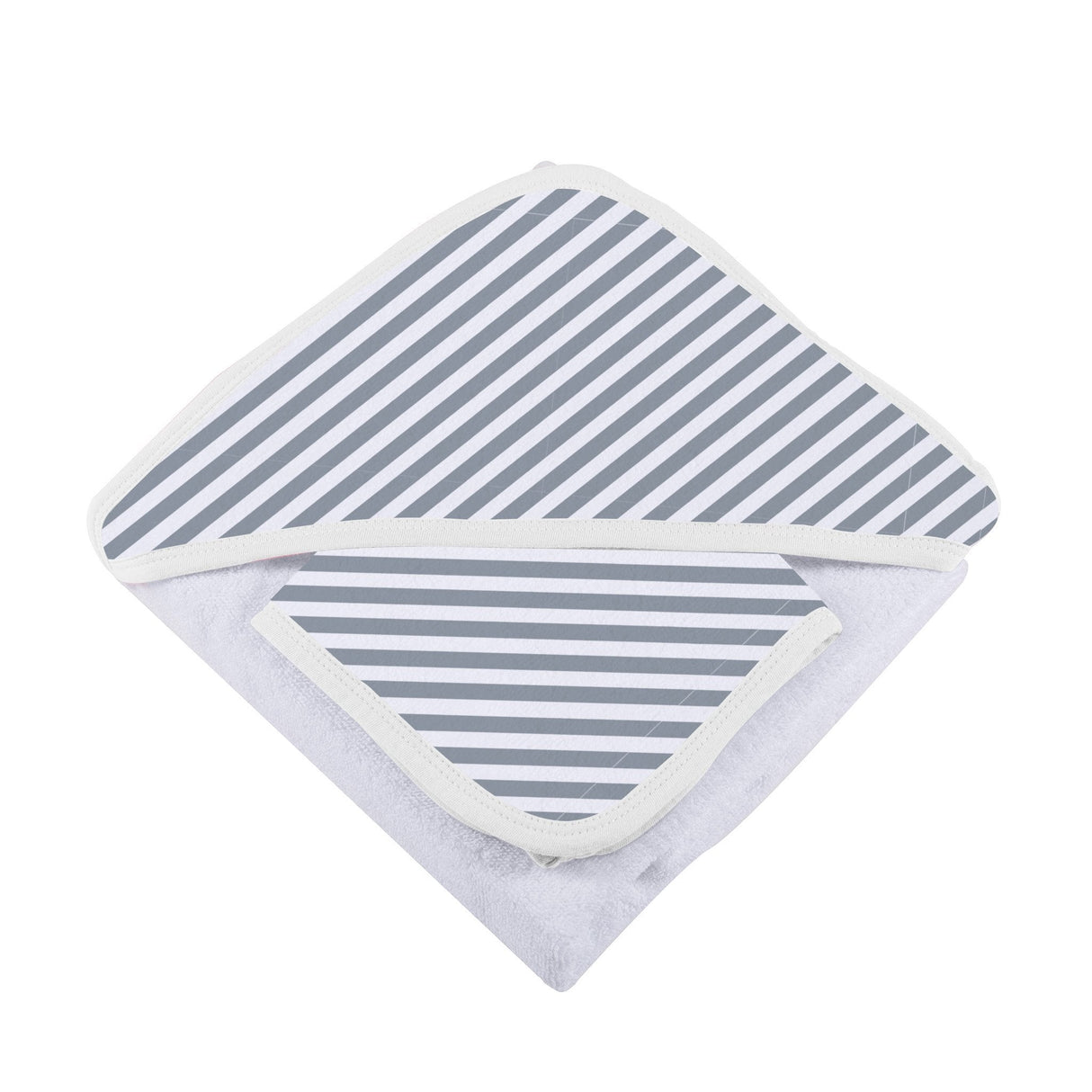 Finley Stripe Bamboo Hooded Towel and Washcloth Set - HoneyBug 