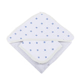 Periwinkle Diamond Polka Dot Bamboo Hooded Towel and Washcloth Set - HoneyBug 