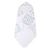 Blue Shadow Whales Bamboo Hooded Towel and Washcloth Set - HoneyBug 