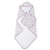 Winsome Butterflies Cotton Hooded Towel and Washcloth Set - HoneyBug 
