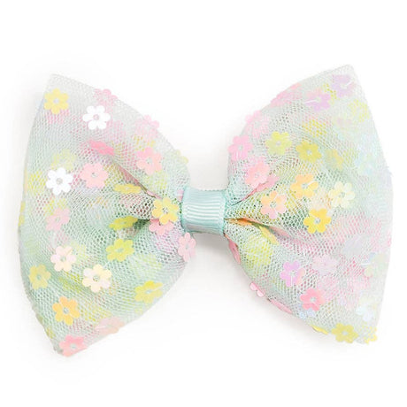 Robin Egg Blue Confetti Bow Clip - HoneyBug 
