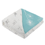 Corgi and Dandelion Seeds Bamboo Muslin Newcastle Blanket - HoneyBug 