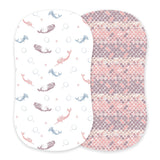 Mermaids and Scales Bamboo Changing Pad Cover/Bassinet Sheets - HoneyBug 