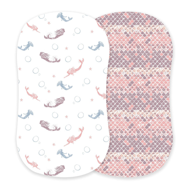 Mermaids and Scales Bamboo Changing Pad Cover/Bassinet Sheets - HoneyBug 