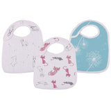 Dandelions Bamboo Muslin Snap Bibs 3PK - HoneyBug 